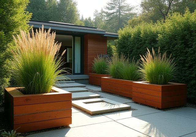 Lush organic garden design transition