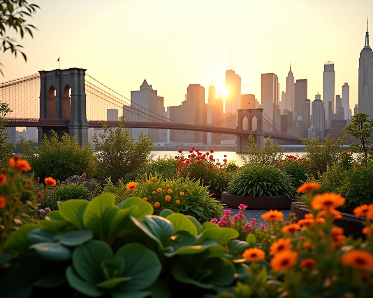 Lush organic rooftop garden in New York City