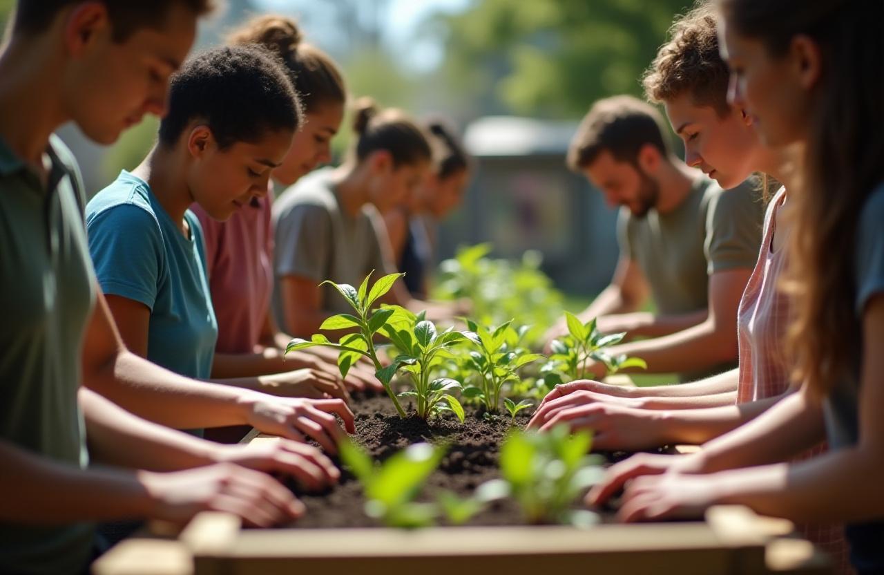 Urban gardeners participating in a hands-on workshop session